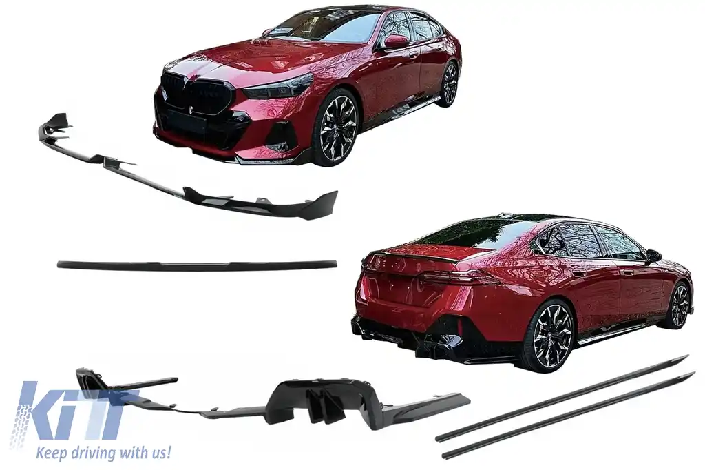 Pachet Exterior Aero compatibil cu BMW Seria 5 G60 M-Tech (2023-) Black Knight Design Negru Lucios