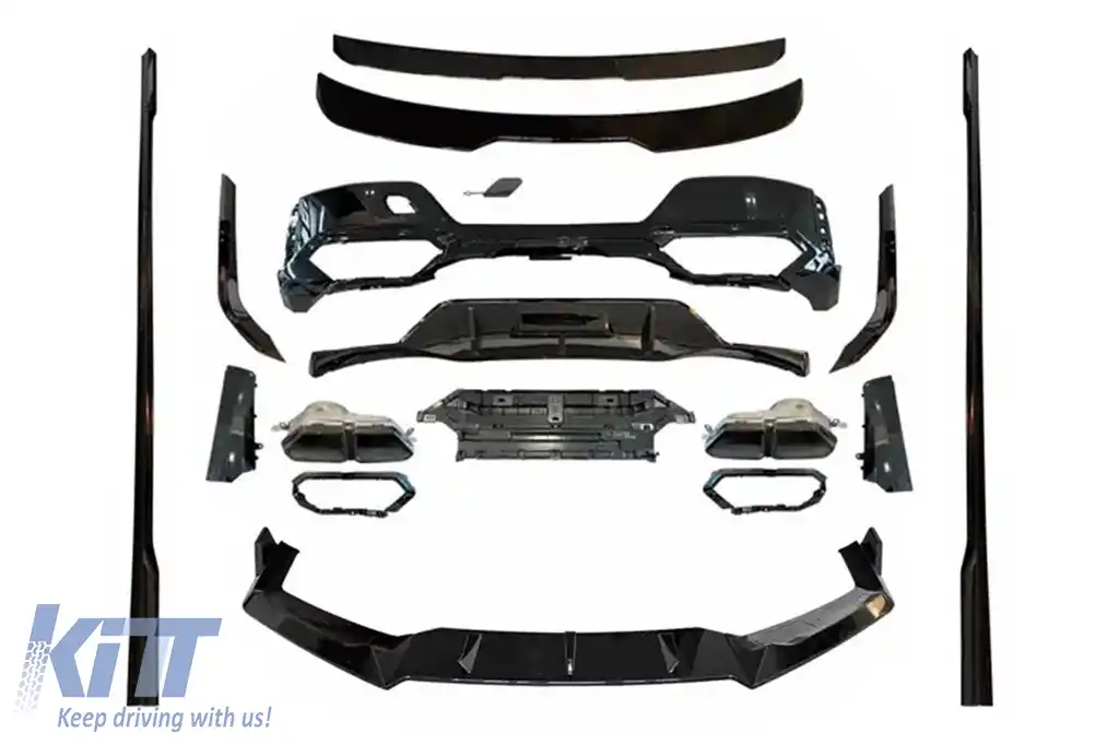 Pachet Exterior Aero compatibil cu BMW Seria 7 G70 M-Tech (2022-) Black Knight Design Negru Lucios-image-6111105