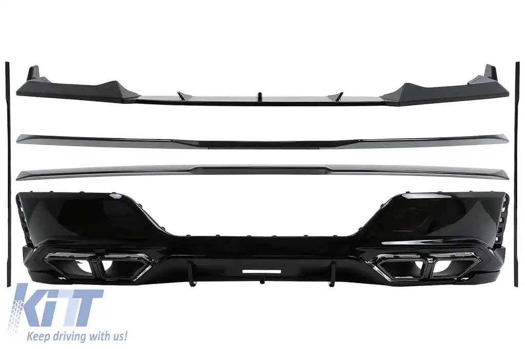 Pachet Exterior Aero compatibil cu BMW Seria 7 G70 M-Tech (2022-) Black Knight Design Negru Lucios