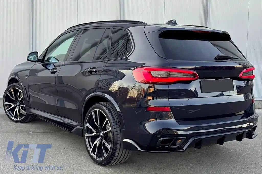 Pachet Exterior Aero compatibil cu BMW X5 G05 (2018-2022) M-Tech Black Knight Design Negru Lucios-image-6278835