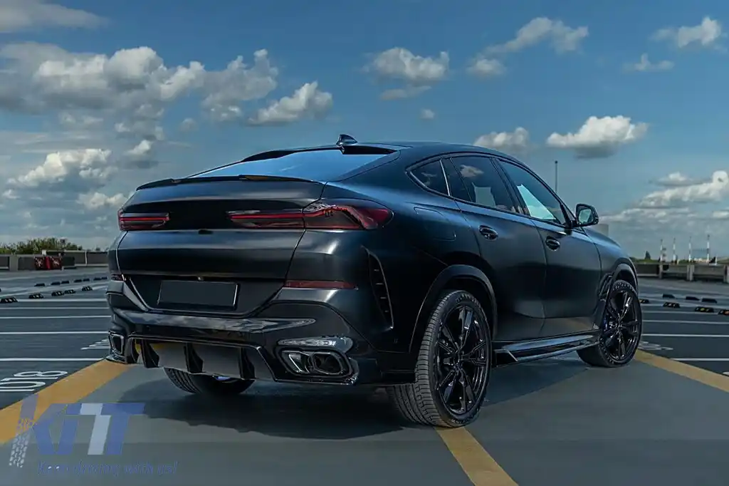 Pachet Exterior Aero compatibil cu BMW X6 G06 (2019-03.2023) M-Tech Black Knight Design Negru Lucios-image-6113243