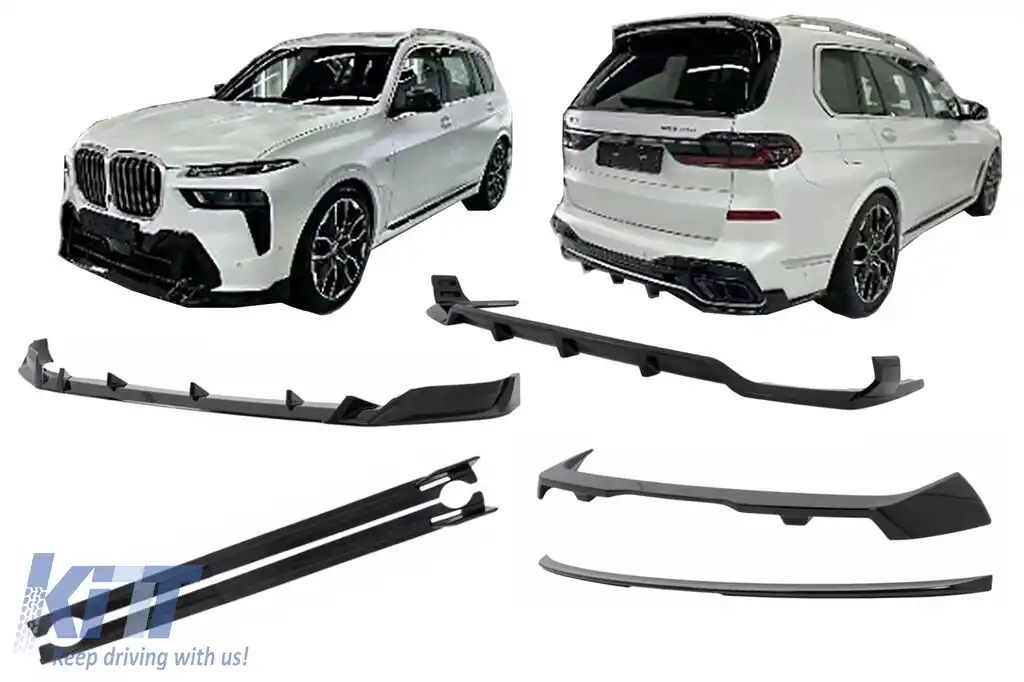 Pachet Exterior Aero compatibil cu BMW X7 G07 LCI M-Tech (2023-) Black Knight Design Negru Lucios