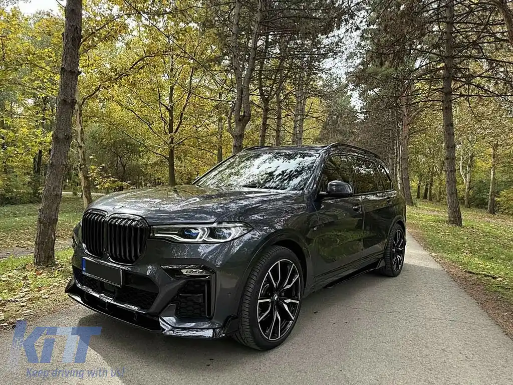 Pachet Exterior Aero compatibil cu BMW X7 G07 (2018-2022) M-Tech Black Knight Design Negru Lucios-image-6108201