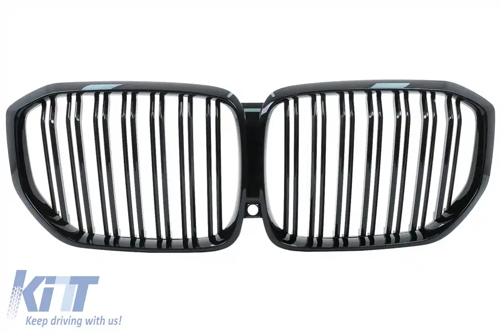 Pachet Exterior Aero cu Grila Centrala compatibil cu BMW X5 G05 (2018-2022) M-Tech Black Knight Design Negru Lucios-image-6080434