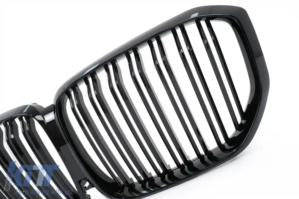 Pachet Exterior Aero cu Grila Centrala compatibil cu BMW X5 G05 (2018-2022) M-Tech Black Knight Design Negru Lucios-image-6080436