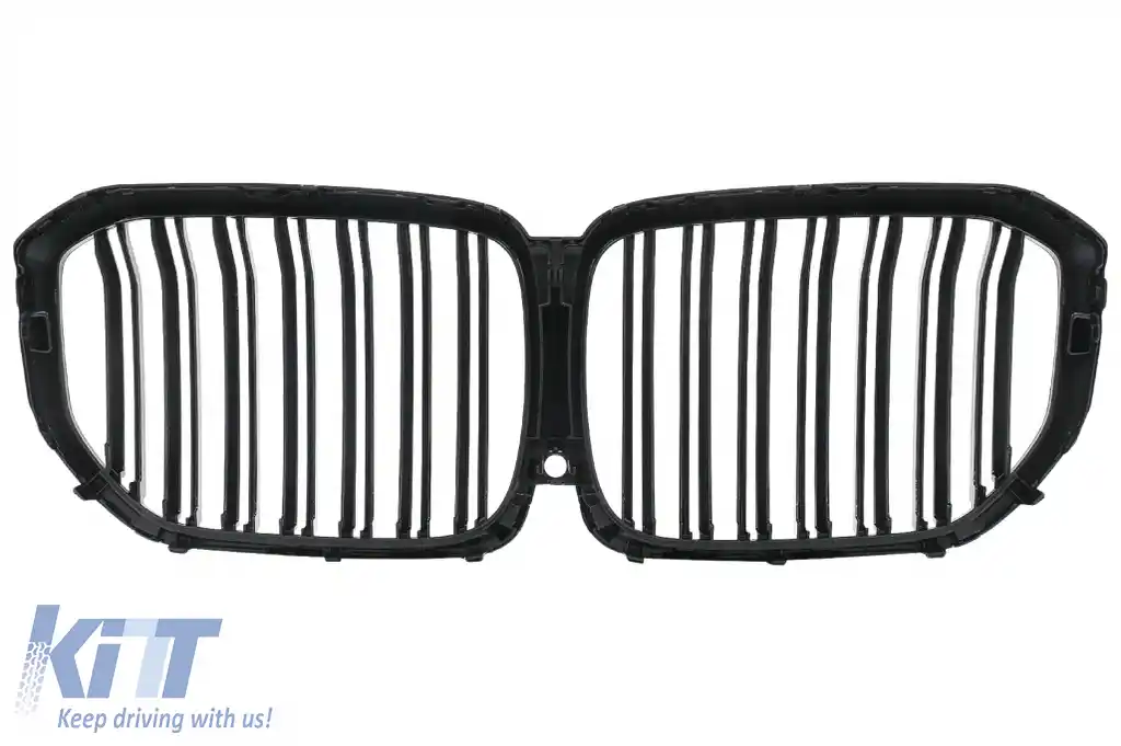 Pachet Exterior Aero cu Grila Centrala compatibil cu BMW X5 G05 (2018-2022) M-Tech Black Knight Design Negru Lucios-image-6080437