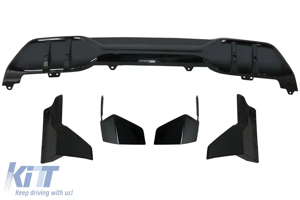 Pachet Exterior Aero Prelungire Bara Fata / Spate si Difuzor compatibil cu BMW X5 G05 (2018-2022) M Design Negru Lucios