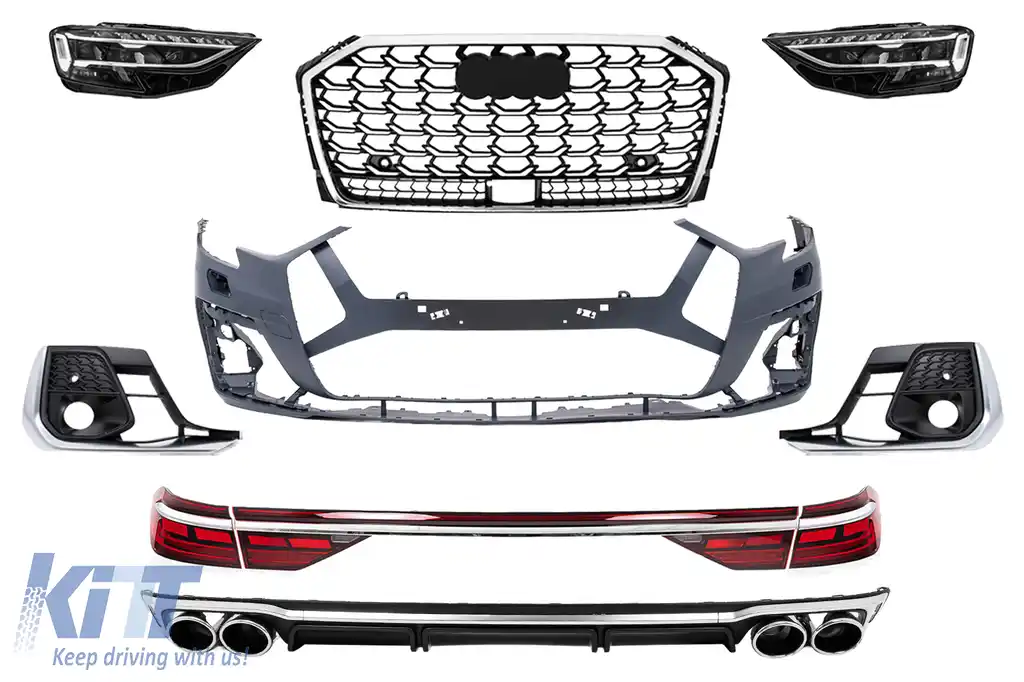 Pachet Exterior compatibil cu AUDI A8 D5 (2018-2021) Conversie la S8 2022 Design
