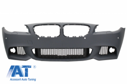 Pachet Exterior compatibil cu BMW F10 Seria 5 (2011-2014) M-Technik Design Cu Proiectoare de ceata fumurii-image-6028481