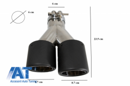 Pachet Exterior compatibil cu BMW F30 (2011-2019) EVO II M3 CS Design Fara Proiectoare cu Aripi Laterale si Tobe Ornamente Sistem de evacuare Carbon Fiber-image-6061575