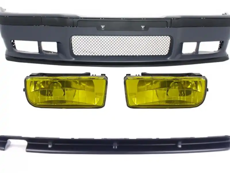 Pachet Exterior compatibil cu BMW Seria 3 E36 (1992-1997) M3 Look cu Proiectoare Ceata Galbene