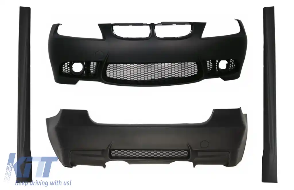 Pachet Exterior compatibil cu BMW Seria 3 E90 (2004-2008) Non LCI M3 Design Bara Spate Fata cu Praguri Laterale