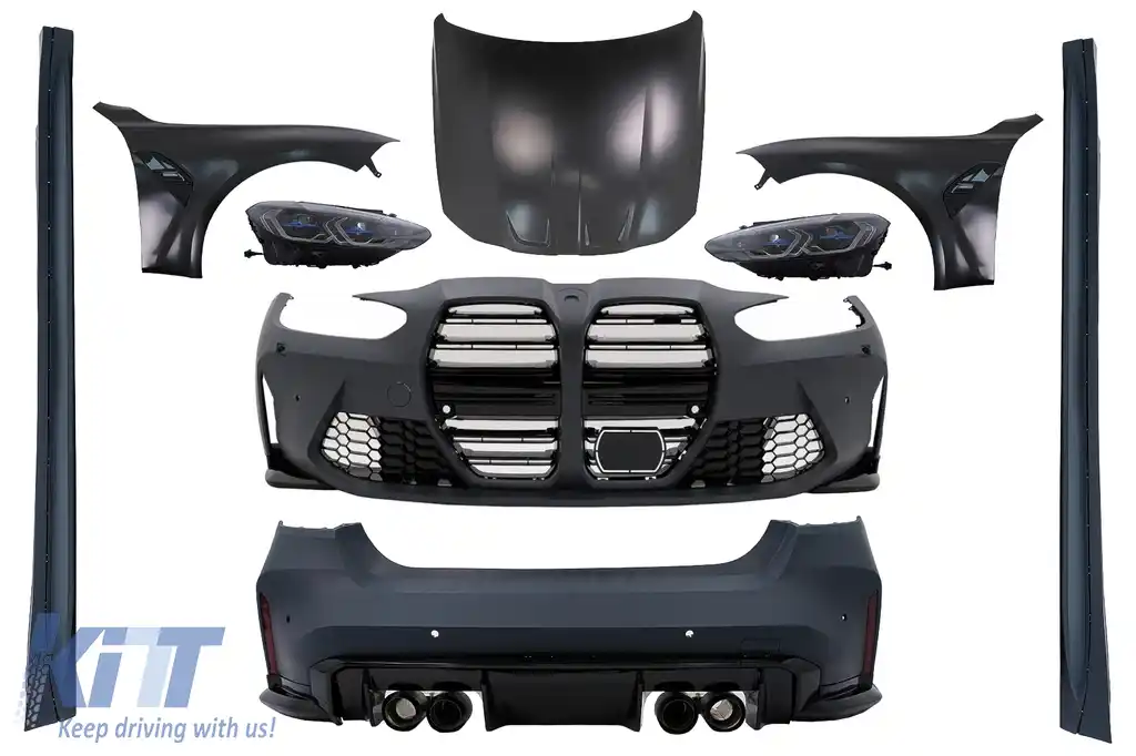 Pachet Exterior compatibil cu BMW Seria 3 F30 (2011-2019) Conversie la 2021+ G80 M Design