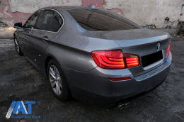 Pachet Exterior compatibil cu BMW Seria 5 F10 (2011-2014) cu Prelungire Bara Fata si Difuzor M-Performance Design-image-6077332