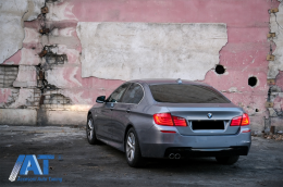 Pachet Exterior compatibil cu BMW Seria 5 F10 (2011-2014) cu Prelungire Bara Fata si Difuzor M-Performance Design-image-6077333