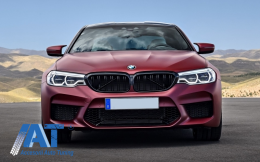 Pachet Exterior compatibil cu BMW Seria 5 G30 (2017-2019) M5 Design cu Grile Centrale Negru Lucios-image-6038457