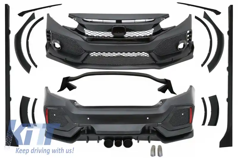 Pachet Exterior compatibil cu Honda Civic MK10 FC FK Sedan (2016+) Type R Design