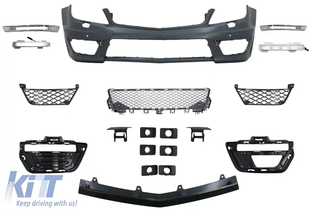 Pachet Exterior compatibil cu Mercedes C-Class W204 (2007-2015) Facelift C63 Design-image-6093544