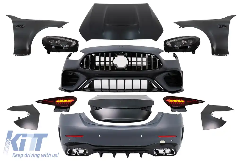 Pachet Exterior compatibil cu Mercedes C-Class W205 Sedan (2018-2022) Conversie la W206 C63 Design