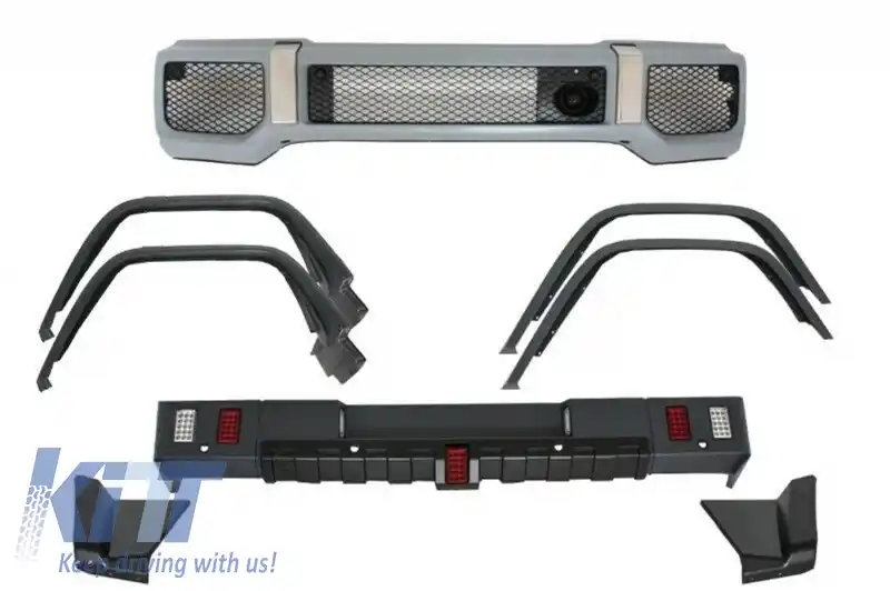 Pachet Exterior compatibil cu Mercedes G-Class W463 (1989-2018) G63 G65 Design cu Prelungiri Aripi Extensii