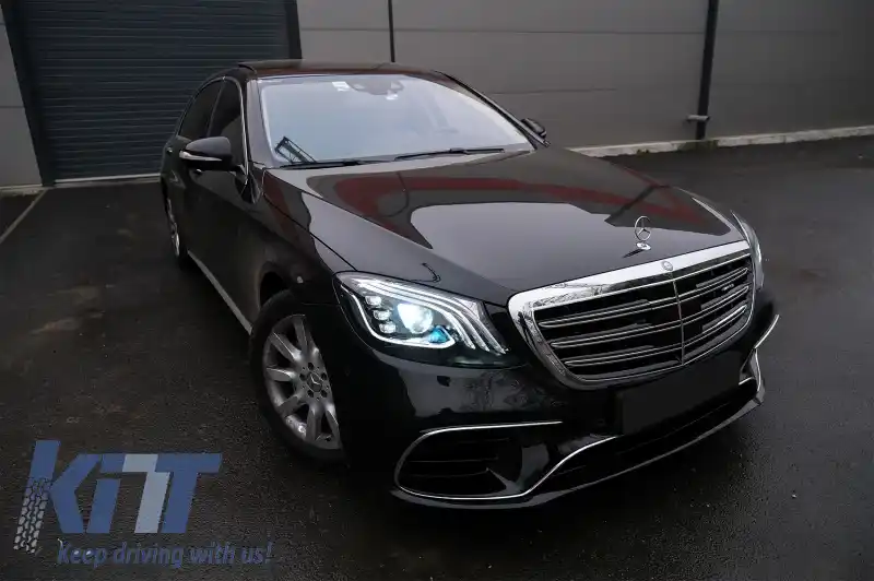 Pachet Exterior compatibil cu Mercedes S-Class W222 Facelift (2013-06.2017) S63 Design Cu Grila Centrala Crom-image-6033993