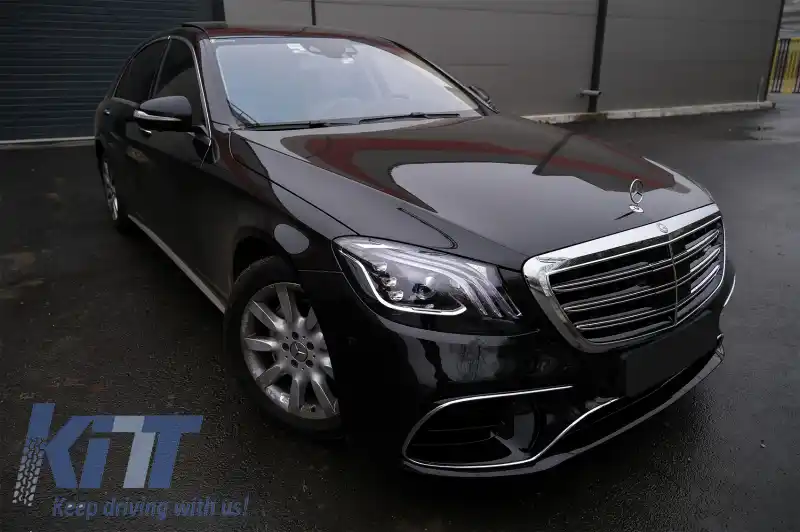 Pachet Exterior compatibil cu Mercedes S-Class W222 Facelift (2013-06.2017) S63 Design Cu Grila Centrala Crom-image-6033994