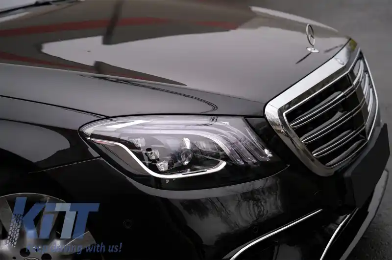 Pachet Exterior compatibil cu Mercedes S-Class W222 Facelift (2013-06.2017) S63 Design Cu Grila Centrala Crom-image-6056620