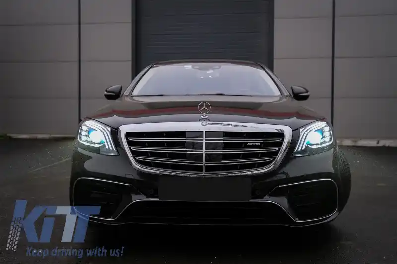 Pachet Exterior compatibil cu Mercedes S-Class W222 Facelift (2013-06.2017) S63 Design Cu Grila Centrala Crom-image-6056621
