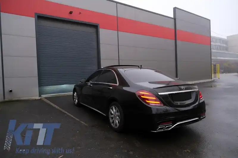 Pachet Exterior compatibil cu Mercedes S-Class W222 Facelift (2013-06.2017) S63 Design Cu Grila Centrala Crom-image-6056622