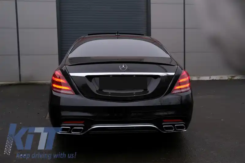 Pachet Exterior compatibil cu Mercedes S-Class W222 Facelift (2013-06.2017) S63 Design Cu Grila Centrala Crom-image-6056624