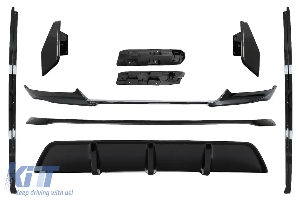 Pachet Exterior Complet Aero compatibil cu BMW X6 F16 LCI (2015-2019) M Technik Sport Negru Lucios