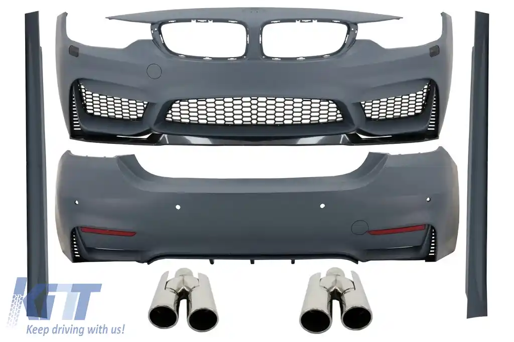 Pachet Exterior Complet compatibil cu BMW Seria 4 F32 F33 (2013-2019) M4 Design Coupe Cabrio cu Ornamente Evacuare ACS Design