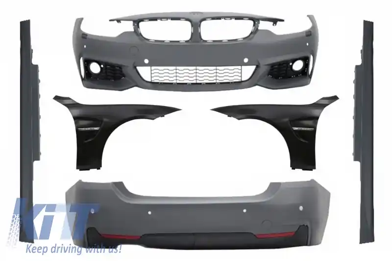 Pachet Exterior Complet compatibil cu BMW Seria 4 F32 F33 (2013-up) cu Aripi Laterale Sport Design Coupe Cabrio