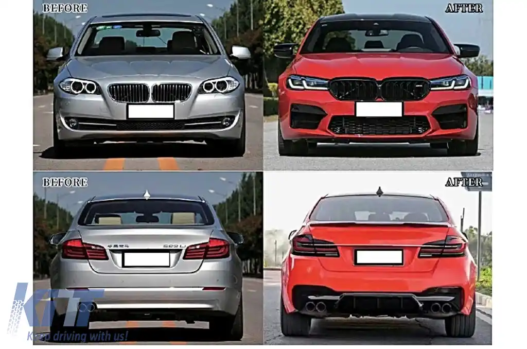 Pachet Exterior Complet compatibil cu BMW Seria 5 F10 (2010-2017) Conversie la G30 LCI M5 Design-image-6105363