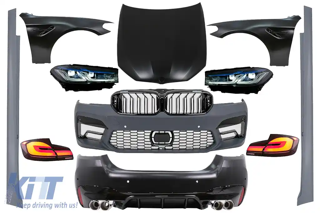 Pachet Exterior Complet compatibil cu BMW Seria 5 F10 (2010-2017) Conversie la G30 LCI M5 Design