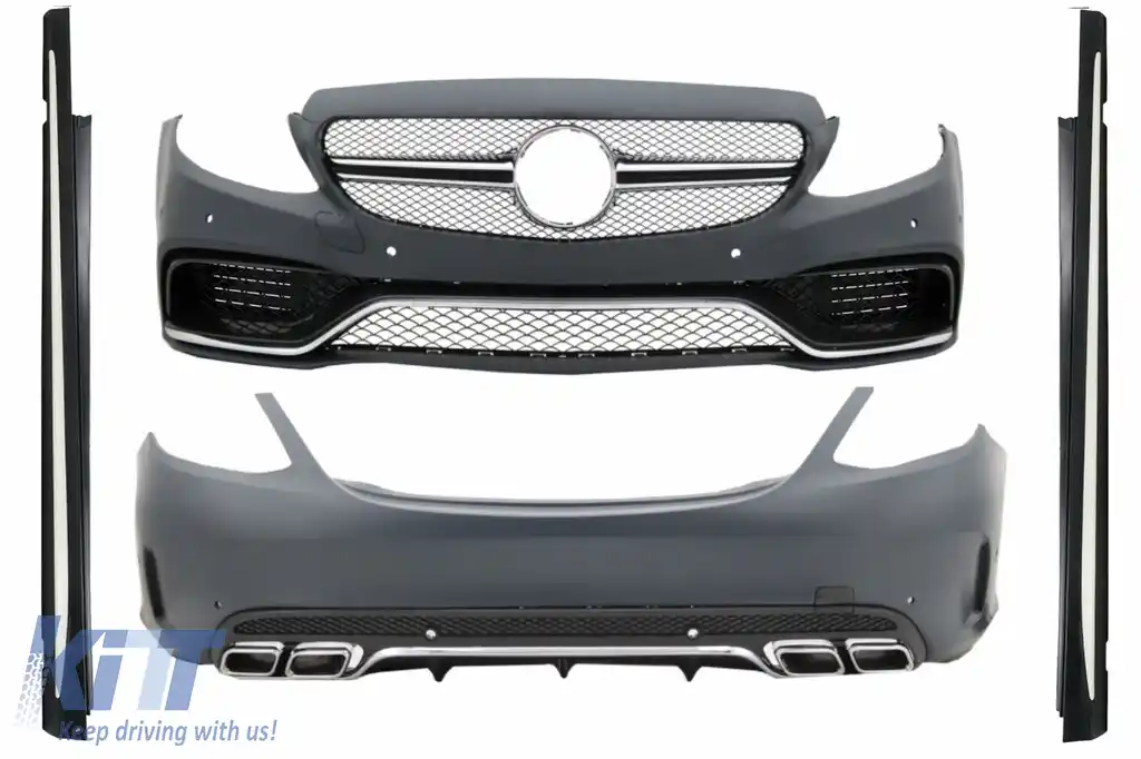 Pachet Exterior Complet compatibil cu Mercedes C-Class W205 Sedan (2014-2018) C63 Design