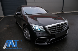 Pachet Exterior Complet compatibil cu Mercedes S-Class W222 (2013-2017) Facelift S63 Design Cu Stopuri Full LED Semnalizare Dinamica-image-6040278