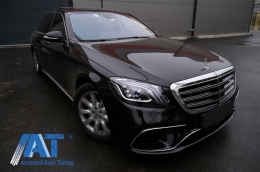 Pachet Exterior Complet compatibil cu Mercedes S-Class W222 (2013-2017) Facelift S63 Design Cu Stopuri Full LED Semnalizare Dinamica-image-6040279