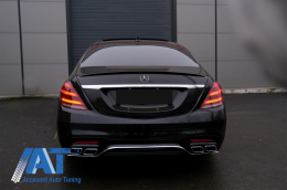 Pachet Exterior Complet compatibil cu Mercedes S-Class W222 (2013-2017) Facelift S63 Design Cu Stopuri Full LED Semnalizare Dinamica-image-6056642