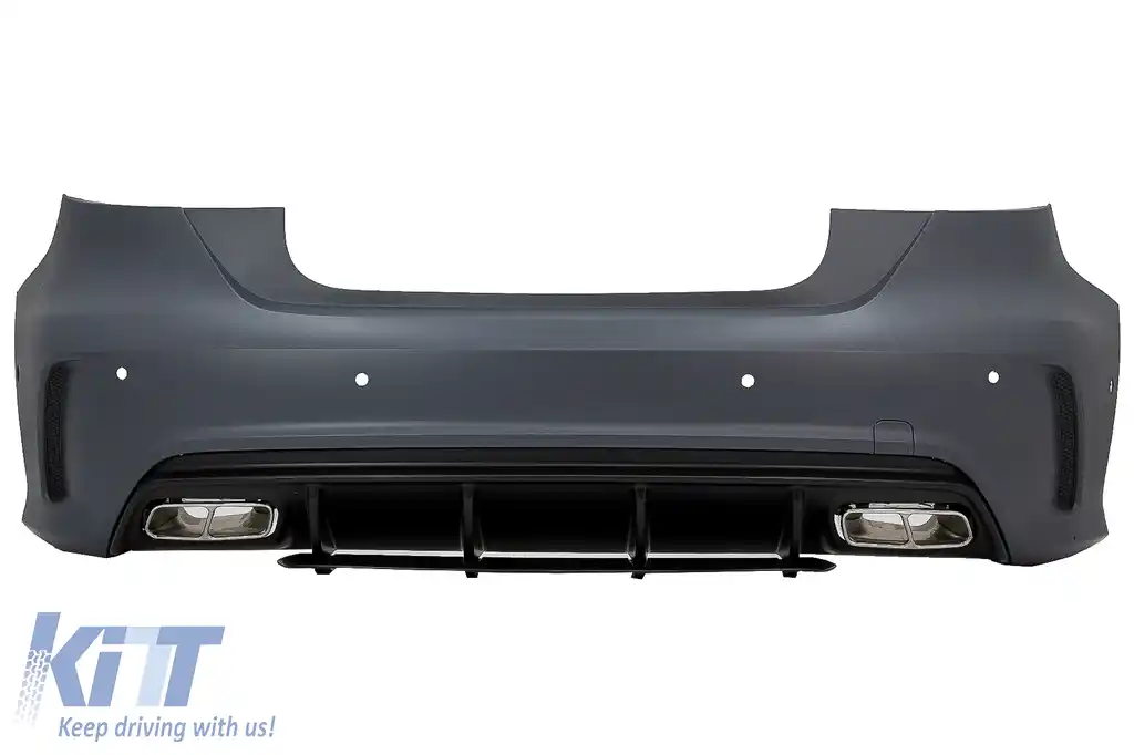 Pachet Exterior Complet compatibil cu Mercedes A-Class W176 (2012-2018) A45 Design cu Prelungiri Bara Fata Spate si Eleron Portbagaj-image-6108121