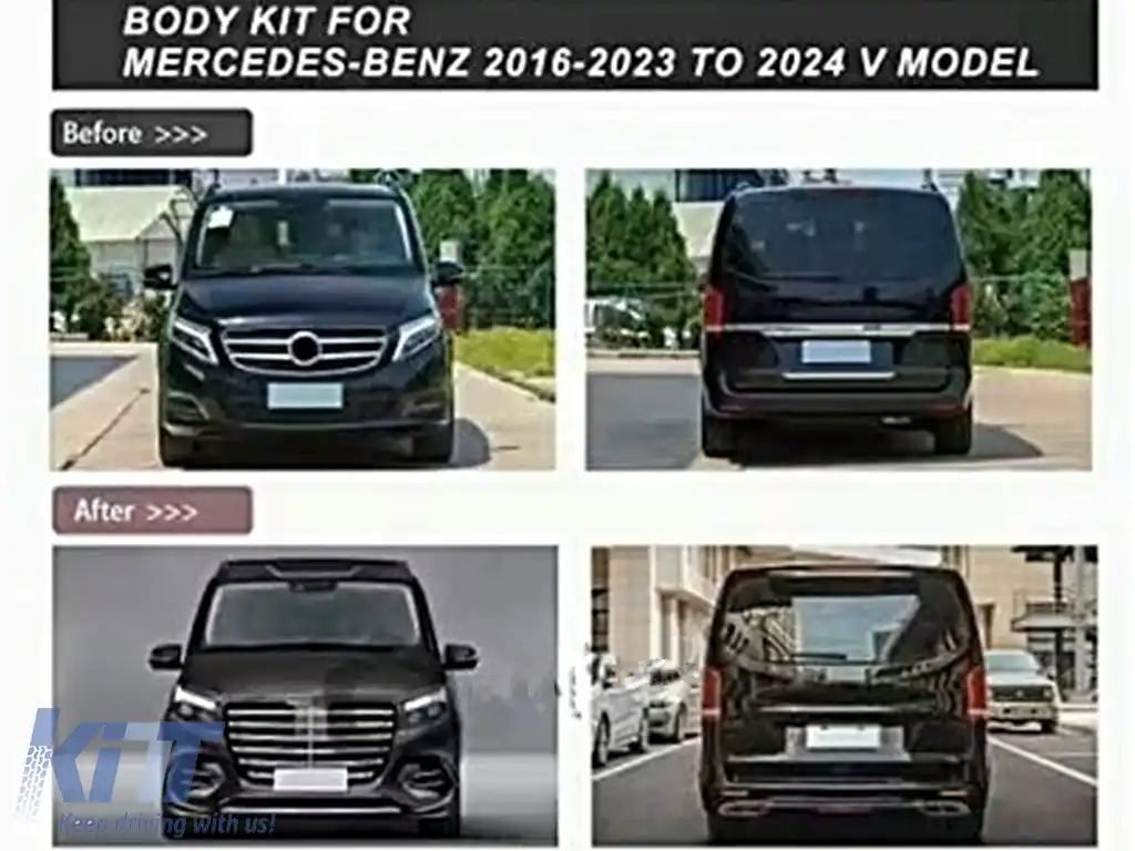 Pachet Exterior Complet compatibil cu Mercedes Vito  (2016-2023) Conversie la  2024 V Design-image-6127565
