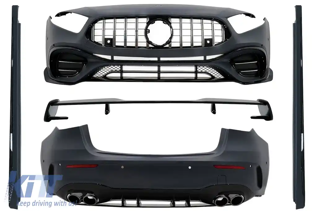 Pachet Exterior Complet compatibil cu Mercedes A-Class W177 5 Usi Hatchback (2018-2022) A45 Design