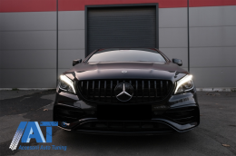 Pachet Exterior Complet cu Mercedes CLA W117 C117 (2013-2018) Facelift CLA45 Design si Grila Centrala Crom-image-6057776