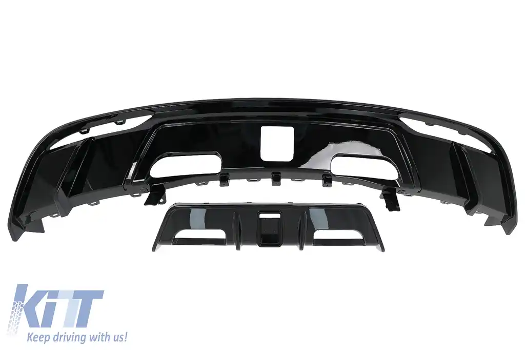 Pachet Exterior Complet de Extensii compatibil cu Tesla Model 3 (2023-up) Prelungire Bara Fata cu Difuzor de aer si Eleron Negru Lucios-image-6110829