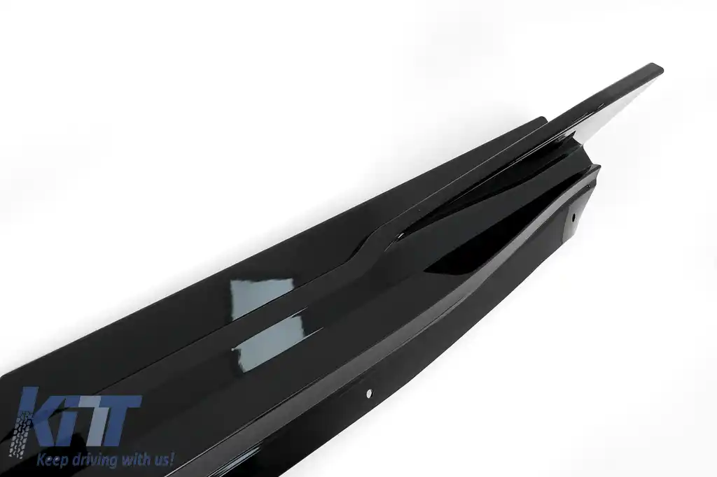 Pachet Exterior Complet de Extensii compatibil cu Tesla Model 3 (2023-up) Prelungire Bara Fata cu Difuzor de aer si Eleron Negru Lucios-image-6110836