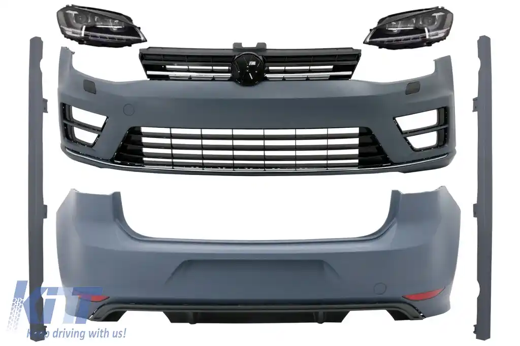 Pachet Exterior cu Faruri LED Semnal Dinamic compatibil cu VW Golf 7 VII (11/2012-07/2017) R Design
