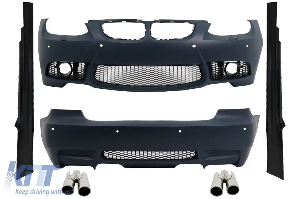 Pachet Exterior cu Ornamente Evacuare compatibil cu BMW Seria 3 E92 E93 Coupe Cabrio (2006-2009) M3 Design