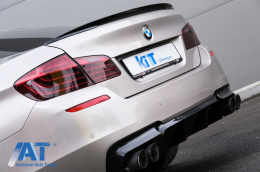 Pachet Exterior cu Prelungire Bara si Capace oglinzi compatibil cu BMW Seria 5 F10 Non LCI (2011-2014) M Design Carbon-image-6079154