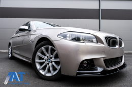 Pachet Exterior cu Prelungire Bara si Capace oglinzi arbon Real & Toba Ornament Carbon Mat compatibil cu BMW Seria 5 F10 Non LCI (2011-2014) M Design-image-6081192