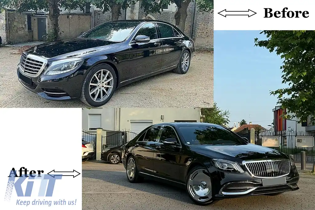 Pachet Exterior cu Stopuri Full LED Semnalizare Dinamica compatibil cu Mercedes S-Class W222 (2013-Up) S63 M-Design-image-6114661